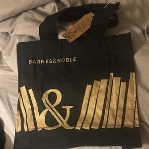 Barnes & Noble Black and Gold Tote Bag